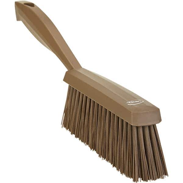 Vikan - 14" OAL, Polyester Staple Set Bench Brush - 2" Bristle Length, 6-3/8" Long Head, Straight Polypropylene Handle, Brown - Best Tool & Supply