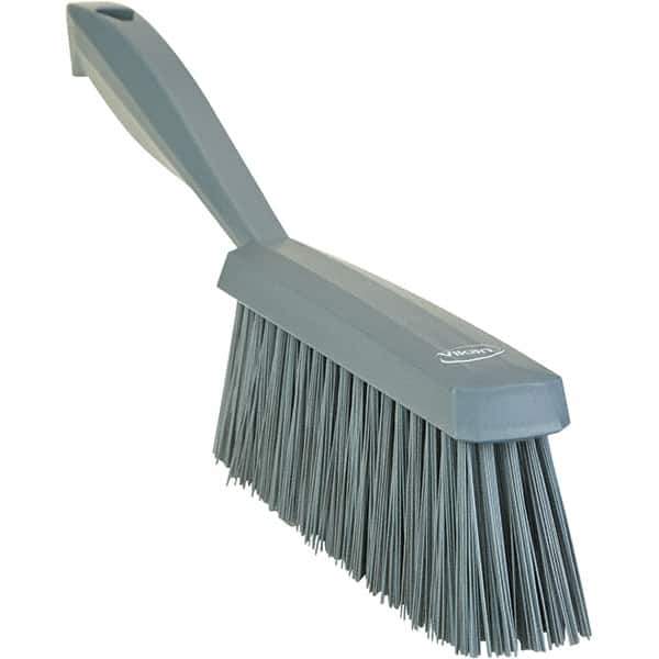 Vikan - 14" OAL, Polyester Staple Set Bench Brush - 2" Bristle Length, 6-3/8" Long Head, Straight Polypropylene Handle, Gray - Best Tool & Supply