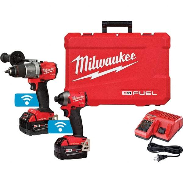 Milwaukee Tool - 18 Volt Cordless Tool Combination Kit - Includes 1/2" Drill/Driver & 1/4" Impact Driver, Lithium-Ion Battery Included - Best Tool & Supply