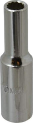 Proto - 1/2" Drive, Deep Hand Socket - 12 Points, 3-1/4" OAL, Chrome Finish - Best Tool & Supply