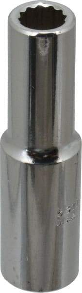 Proto - 1/2" Drive, Deep Hand Socket - 12 Points, 3-1/4" OAL, Chrome Finish - Best Tool & Supply