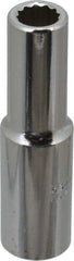 Proto - 1/2" Drive, Deep Hand Socket - 12 Points, 3-1/4" OAL, Chrome Finish - Best Tool & Supply