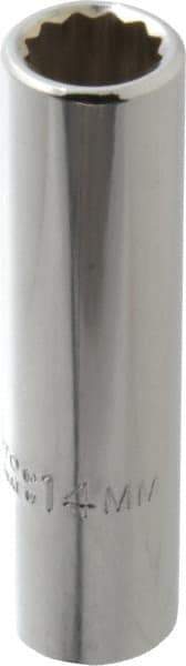 Proto - 1/2" Drive, Deep Hand Socket - 12 Points, 3-1/4" OAL, Chrome Finish - Best Tool & Supply