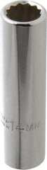 Proto - 1/2" Drive, Deep Hand Socket - 12 Points, 3-1/4" OAL, Chrome Finish - Best Tool & Supply