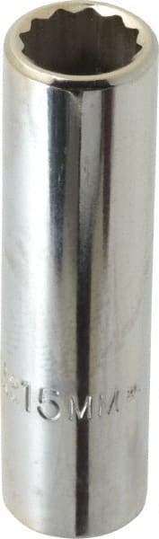 Proto - 1/2" Drive, Deep Hand Socket - 6 Points, 3-1/4" OAL, Chrome Finish - Best Tool & Supply