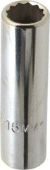 Proto - 1/2" Drive, Deep Hand Socket - 6 Points, 3-1/4" OAL, Chrome Finish - Best Tool & Supply