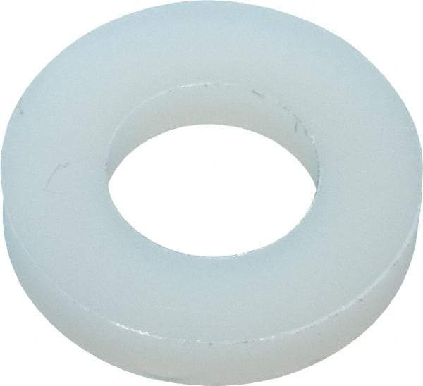 Made in USA - 1/4" Screw, Grade 6/6 Nylon Standard Flat Washer - 6.53mm ID x 1" OD, 2.36mm Thick - Best Tool & Supply