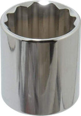 Proto - 1/2" Drive, Standard Hand Socket - 12 Points, 1-25/32" OAL, Alloy Steel, Chrome Finish - Best Tool & Supply