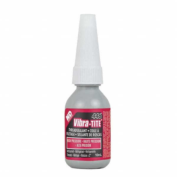 Vibra-Tite - 10 mL Bottle, Red, Refrigerant - High Pressure Thread Sealant - Best Tool & Supply