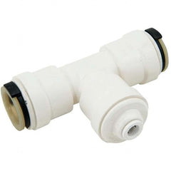 Push-to-Connect Tube Fitting: Reducing Tee Adapter, 1/2 x 1/2 x 1/4″ OD Polyethersulphone, 200 psi