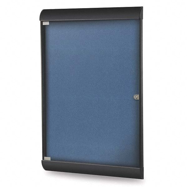 Ghent - Cork Bulletin Boards Style: Enclosed Bulletin Board Color: Navy - Best Tool & Supply