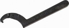 Proto - 2" to 4-3/4" Capacity, Black Oxide Finish, Adjustable Pin Spanner Wrench - 11-3/8" OAL, 1/4" Hook Pin Height - Best Tool & Supply