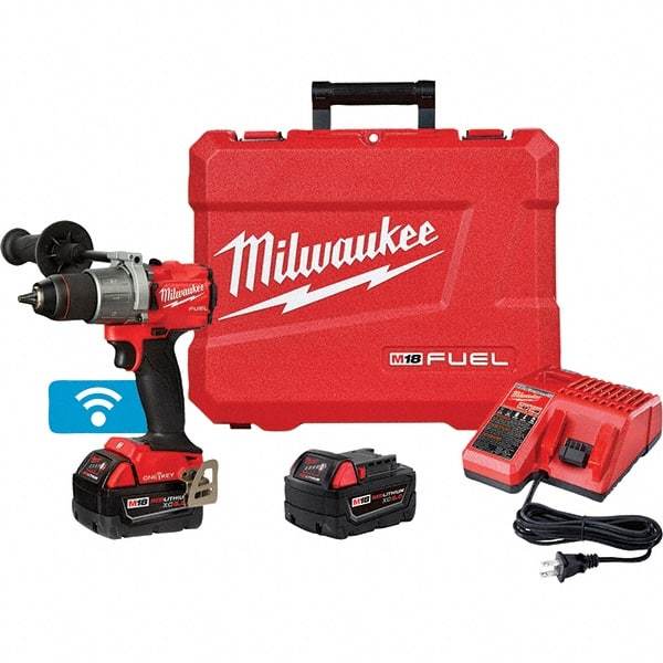 Milwaukee Tool - 18 Volt 1/2" Keyless Chuck Cordless Hammer Drill - 0 to 32,000 BPM, 0 to 2,000 RPM, Reversible - Best Tool & Supply