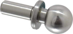 Jergens - 3/8" Ball Diam, 3/16" Shank Diam, Steel Inspection Tooling Ball - Slip-Fit Shank, 3/4" Ball Center to Shank Bottom, 0.3" Ball Center to Shoulder Bottom, with Shoulder - Best Tool & Supply