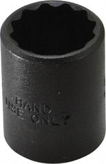 Proto - 5/8", 3/8" Drive, Standard Hand Socket - 12 Points, 1-1/8" OAL, Alloy Steel, Black Finish - Best Tool & Supply