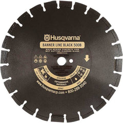 Husqvarna - 14" Diam, 1" Arbor Hole Diam, Continuous Edge Tooth Wet & Dry Cut Saw Blade - Diamond-Tipped, General Purpose Action, Standard Round Arbor - Best Tool & Supply