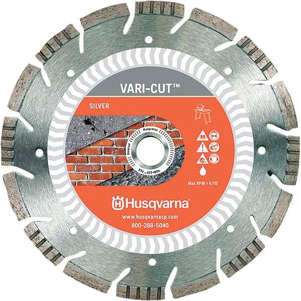 Husqvarna - 10" Diam, 5/8 & 7/8" Arbor Hole Diam, Continuous Edge Tooth Wet & Dry Cut Saw Blade - Diamond-Tipped, Fast Cutting Action, Standard Round Arbor - Best Tool & Supply