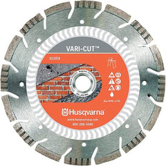 Husqvarna - 10" Diam, 5/8 & 7/8" Arbor Hole Diam, Continuous Edge Tooth Wet & Dry Cut Saw Blade - Diamond-Tipped, Fast Cutting Action, Standard Round Arbor - Best Tool & Supply