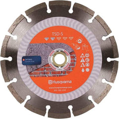 Husqvarna - 10" Diam, 5/8 & 7/8" Arbor Hole Diam, Continuous Edge Tooth Wet & Dry Cut Saw Blade - Diamond-Tipped, Fast Cutting Action, Standard Round Arbor - Best Tool & Supply