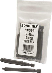 Bondhus - Hex Drive Bit Sets - MP 2-12MM 9PC POWER BIT SET-BONDHUS - Best Tool & Supply