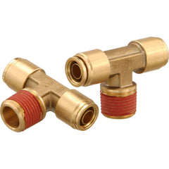 Metal Push-To-Connect Tube Fittings; Fitting Type: TEE BRCH; Connection Type: Push-to-Connect x MNPT; Material: Brass; Thread Size: 1/8″; Tube Outside Diameter: 3/8; Fitting Shape: Tee; Maximum Working Pressure (Psi - 3 Decimals): 250.000; Standards: DOT;