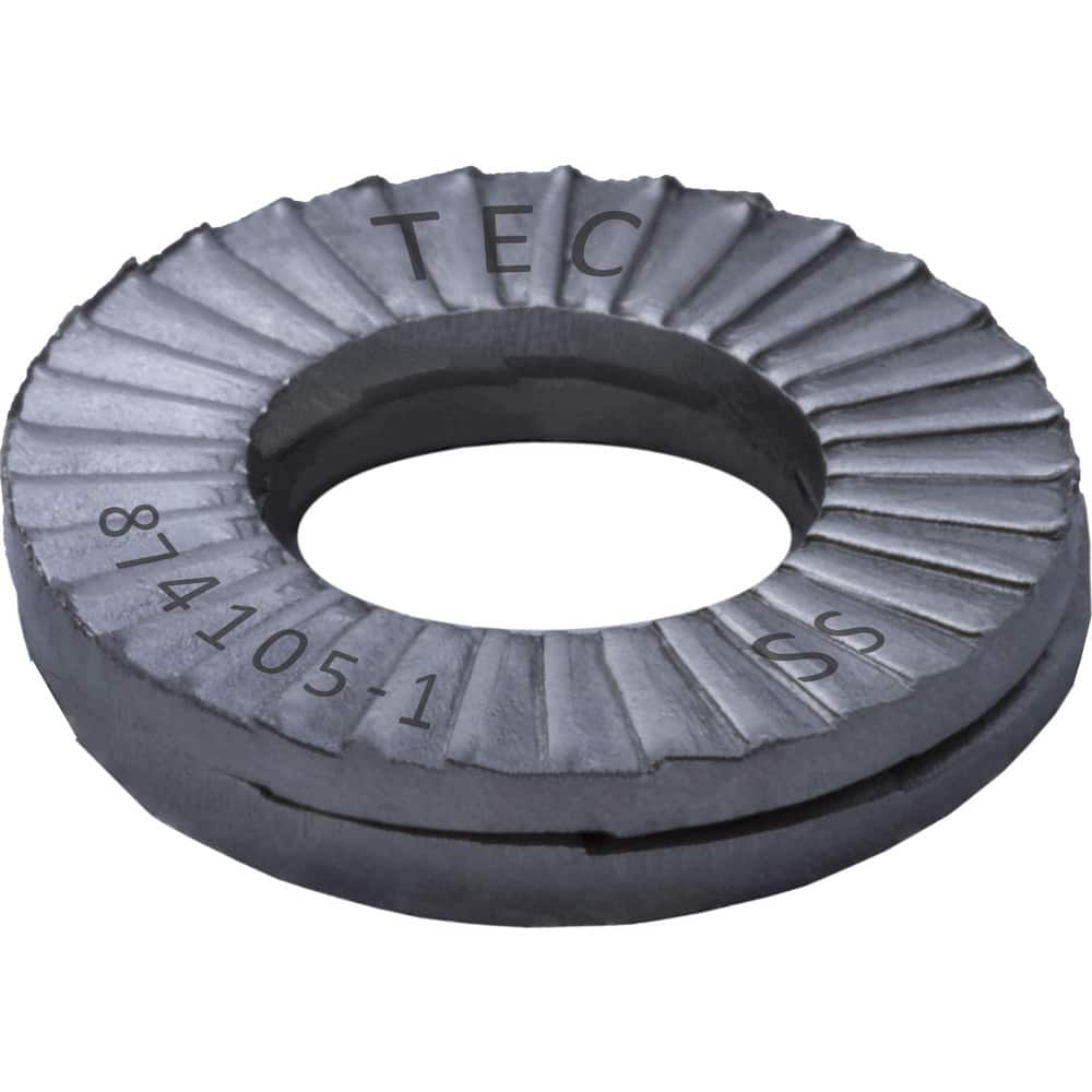 Wedge Lock Washers; Thread Size: #8; M4; Material: Stainless Steel; Inside Diameter: 0.173 in; Outside Diameter: 0.354 in; Finish: Uncoated; Hardness: Kolsterize Case Hardened; Standards: MIL-STD-1312-7   ISO 9001:2008    ISO TS16949; Thickness: 2.2 in