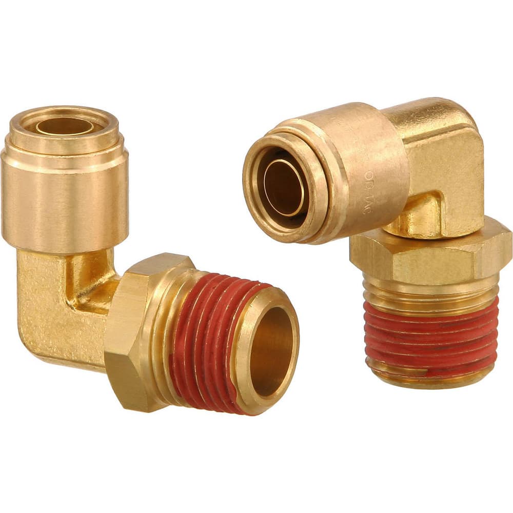 Metal Push-To-Connect Tube Fittings; Fitting Type: EL SWV; Connection Type: Push-to-Connect x MNPT; Material: Brass; Thread Size: 1/8″; Tube Outside Diameter: 5/32; Fitting Shape: 90 ™ Elbow; Maximum Working Pressure (Psi - 3 Decimals): 250.000; Standards