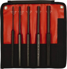 Mayhew - 5 Piece, 1/8 to 3/8", Pin Punch Set - Hex Shank, Steel, Comes in Kit Bag - Best Tool & Supply