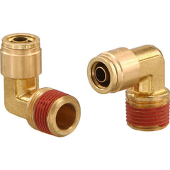 Metal Push-To-Connect Tube Fittings; Fitting Type: ELBOW; Connection Type: Push-to-Connect x MNPT; Material: Brass; Thread Size: 1/8″; Tube Outside Diameter: 3/8; Fitting Shape: 90 ™ Elbow; Maximum Working Pressure (Psi