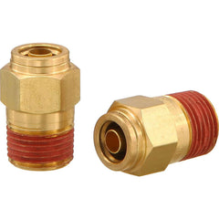 Metal Push-To-Connect Tube Fittings; Fitting Type: CONN; Connection Type: Push-to-Connect x MNPT; Material: Brass; Thread Size: 1/2″; Tube Outside Diameter: 3/8; Fitting Shape: Straight; Maximum Working Pressure (Psi - 3 Decimals): 250.000; Overall Length