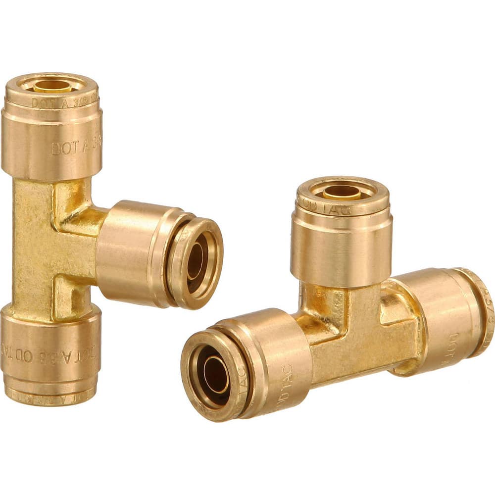 Metal Push-To-Connect Tube Fittings; Fitting Type: TEE UNION; Connection Type: Push-to-Connect; Material: Brass; Tube Outside Diameter: 3/4; Fitting Shape: Tee; Maximum Working Pressure (Psi