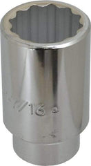 Proto - 1-7/16", 1/2" Drive, Deep Hand Socket - 12 Points, 3-1/2" OAL, Chrome Finish - Best Tool & Supply