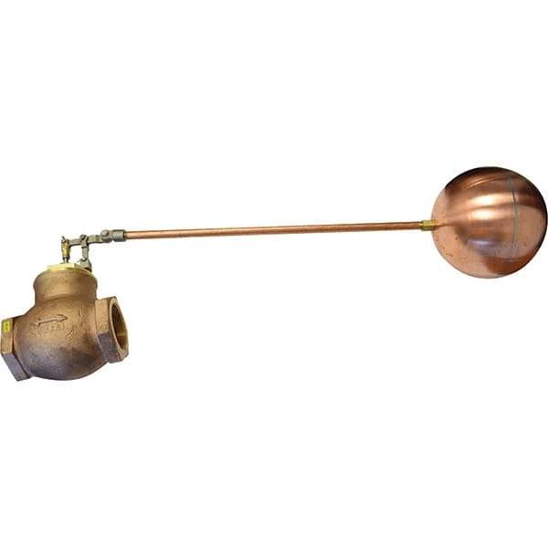 Control Devices - 2" Pipe, Brass & Bronze, Globe Pattern-Double Seat, Mechanical Float Valve - 75 psi, FIP End Connections - Best Tool & Supply