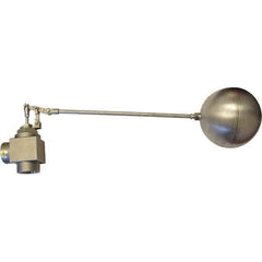 Control Devices - 1-1/2" Pipe, Stainless Steel, Angle Pattern-Double Seat, Mechanical Float Valve - 100 psi, FIP End Connections - Best Tool & Supply