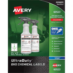 AVERY - Pack of (200), 3-1/2" x 5" White Synthetic Film ID Labels - Best Tool & Supply