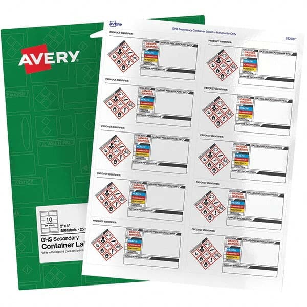 AVERY - Pack of (250), 2" x 4" White Paper ID Labels - Best Tool & Supply