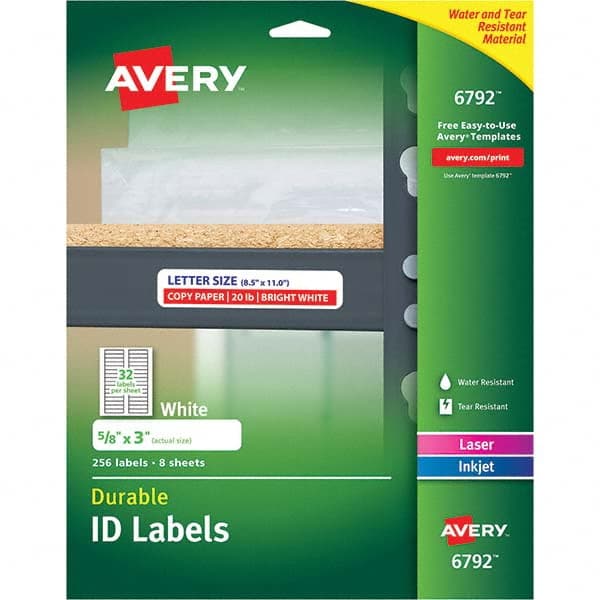 AVERY - Pack of (256), 5/8" x 3" White Paper Multipurpose Labels - Best Tool & Supply