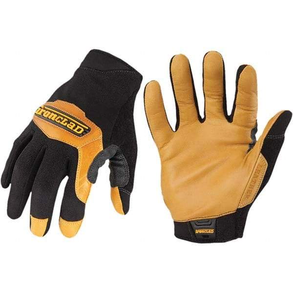 ironCLAD - Size XL (10) Goatskin Work Gloves - For Mechanic's & Lifting, Uncoated, Slip-On Cuff, Black, Paired - Best Tool & Supply