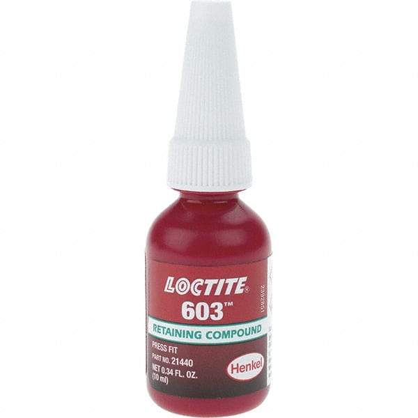 Loctite - 10 mL Tube, Green, Liquid High Strength Retaining Compound - Series 603 - Best Tool & Supply