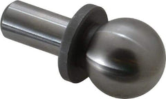 Jergens - 3/4" Ball Diam, 3/8" Shank Diam, Steel Inspection Tooling Ball - Slip-Fit Shank, 1-1/4" Ball Center to Shank Bottom, 1/2" Ball Center to Shoulder Bottom, with Shoulder - Best Tool & Supply