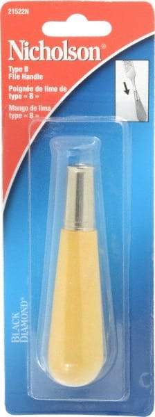 Nicholson - 4-1/8" Long x 1-1/16" Diam File Handle - For Use with 4, 6, 8 & 10" Files - Best Tool & Supply