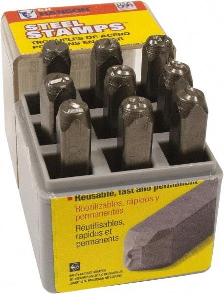 C.H. Hanson - 9 Piece, 5/32" Character Steel Stamp Set - Figures, Heavy Duty - Best Tool & Supply