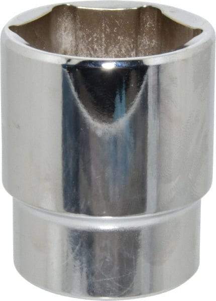 Proto - 1-3/8", 1/2" Drive, Standard Hand Socket - 6 Points, 2-1/8" OAL, Chrome Finish - Best Tool & Supply