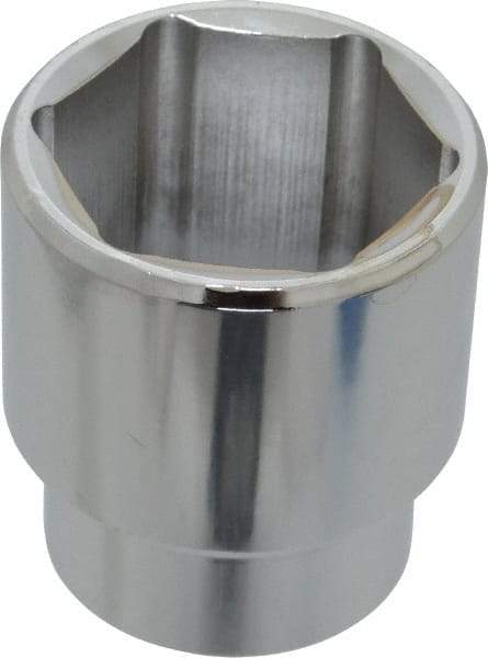 Proto - 1-1/2", 1/2" Drive, Standard Hand Socket - 6 Points, 2-1/4" OAL, Chrome Finish - Best Tool & Supply