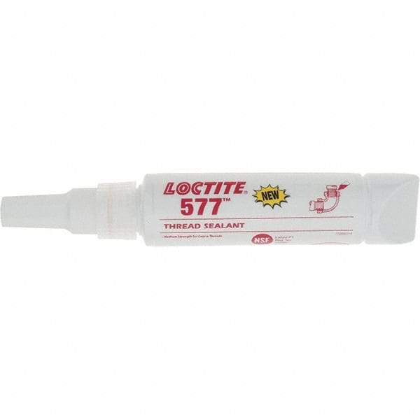 Loctite - 50 mL Tube, Yellow, Medium Strength Liquid Threadlocker - Series 577 - Best Tool & Supply