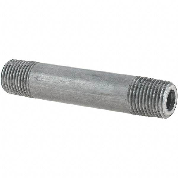 Made in USA - Schedule 80, 1/8" Diam x 2" Long Black Pipe Nipple - Threaded - Best Tool & Supply