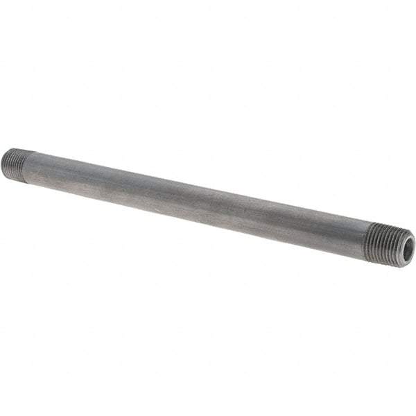 Made in USA - Schedule 80, 1/8" Diam x 5-1/2" Long Black Pipe Nipple - Threaded - Best Tool & Supply