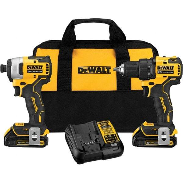 DeWALT - 20 Volt Cordless Tool Combination Kit - Includes Atomic Compact Drill/Driver & Atomic Compact 1/4" Impact Driver, Lithium-Ion Battery Included - Best Tool & Supply