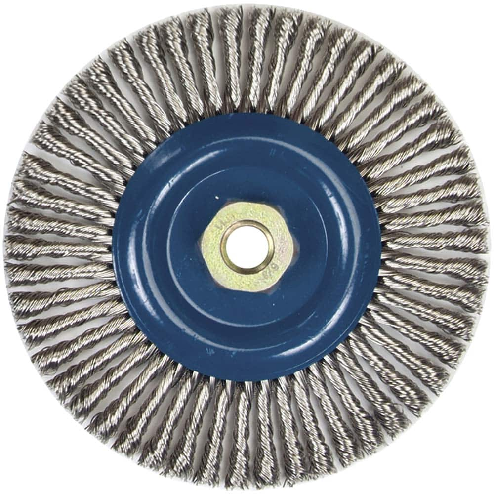 Norton - 6" OD, 5/8-11 Arbor Hole, Stringer Bead Stainless Steel Wheel Brush - Best Tool & Supply