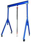 Gantry Crane - Solid steel construction - Large 8" Dia. locking phenolic casters - Adj. Height in 6" increments - 4000 lbs Load Capacity - Best Tool & Supply